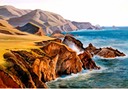 Les falaises de Big-Sur. Peinture de Ray Strong, peintre des paysages californiens (1905-2006).