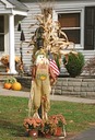 Décor de l'Halloween devant une maison en Pennsylvanie.